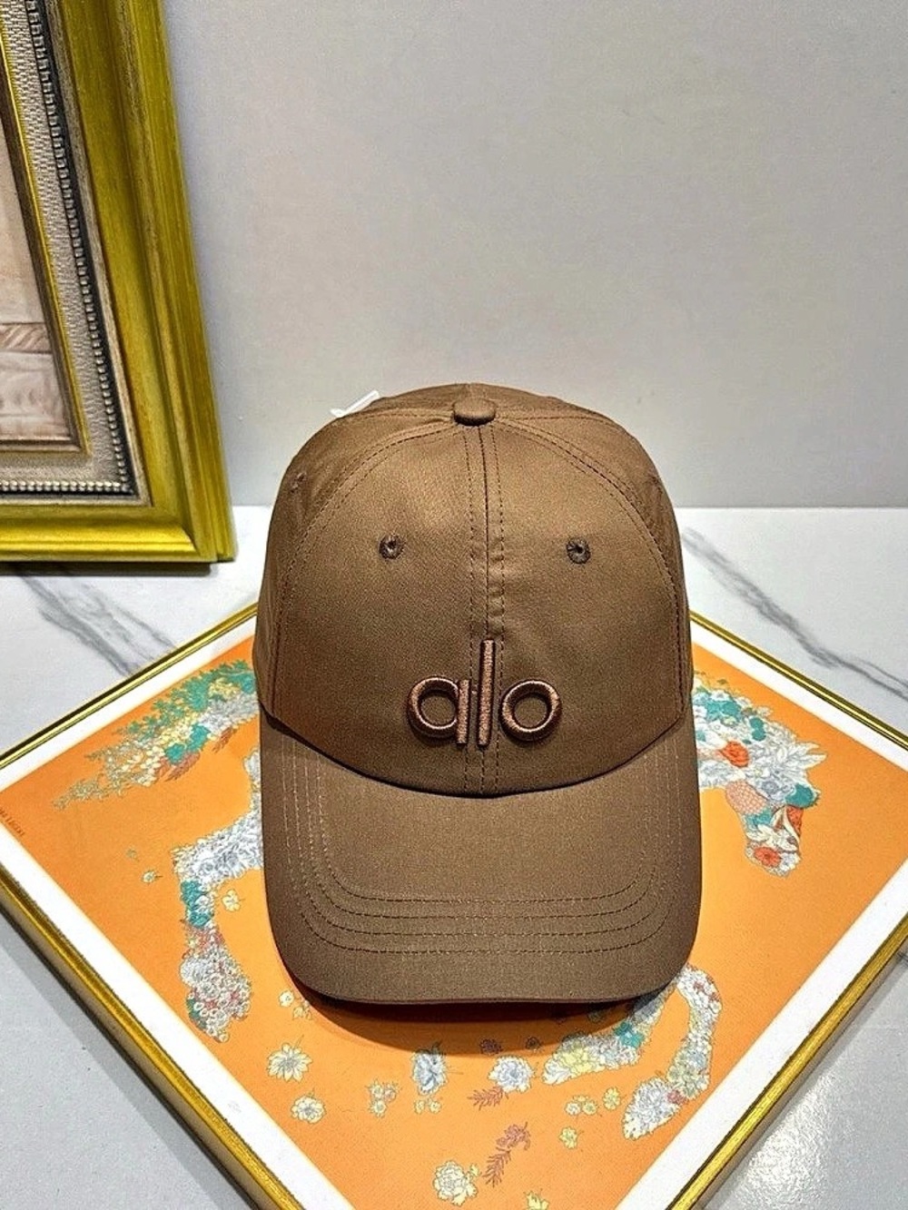 Alo Logo Baseball Cap in Brown NWT